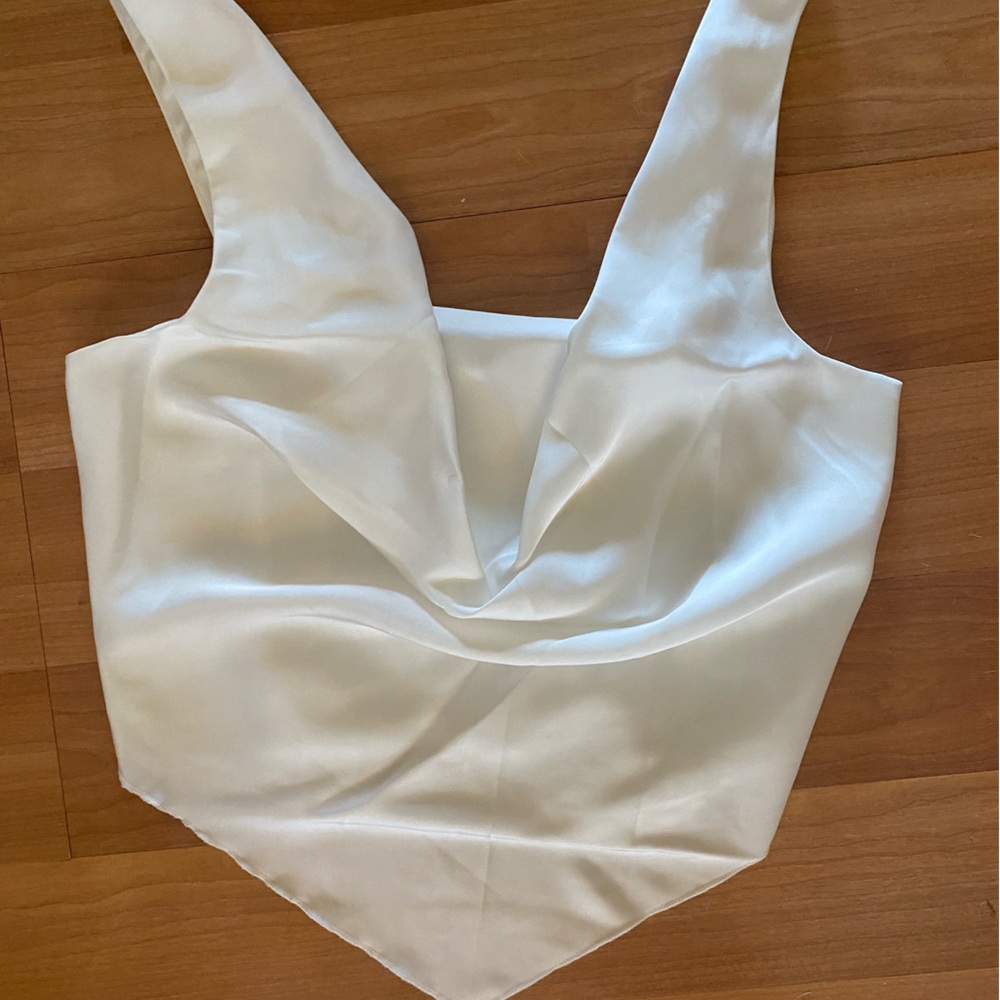 Rachel Zoe white silk xs top
